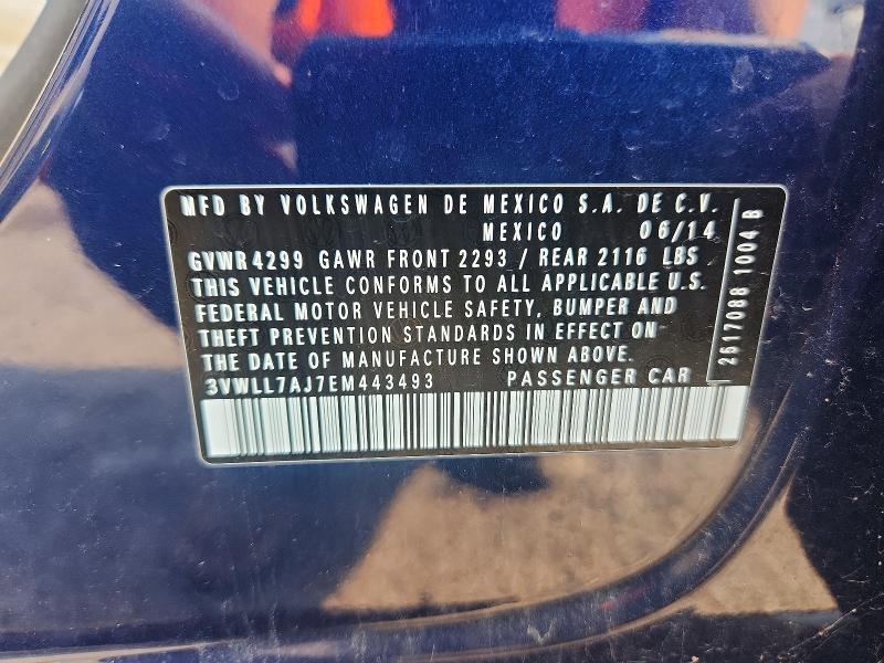 Продажа на аукционе авто 2014 Volkswagen Jetta, vin: 3VWLL7AJ7EM443493, номер лота: 63105686