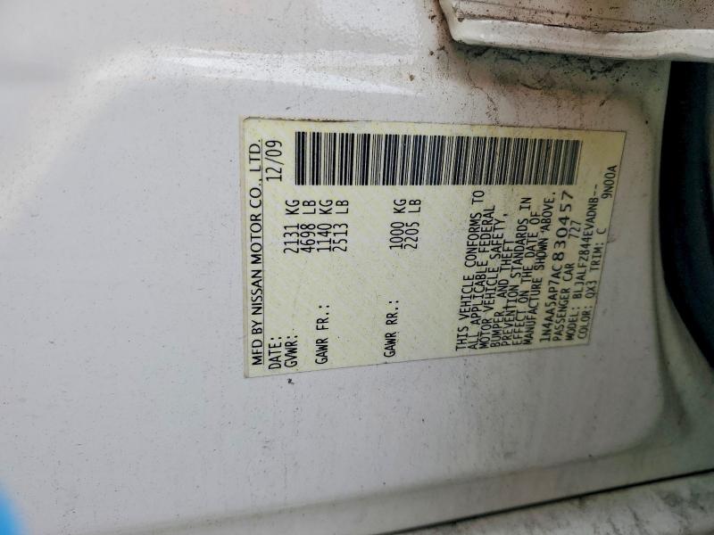 2010 Nissan Maxima მანქანა იყიდება აუქციონზე, vin: 1N4AA5AP7AC830457, აუქციონის ნომერი: 63072646