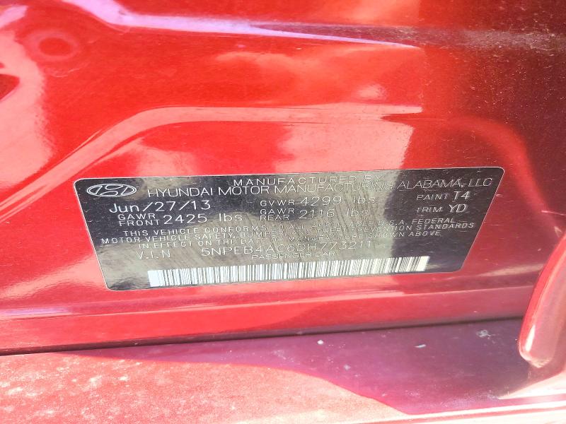 Продаж на аукціоні авто 2013 Hyundai Sonata, vin: 5NPEB4AC6DH773211, номер лоту: 62845666