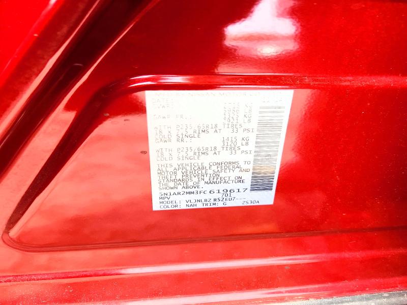 Продажа на аукционе авто 2015 Nissan Pathfinder, vin: 5N1AR2MM3FC619617, номер лота: 61381046