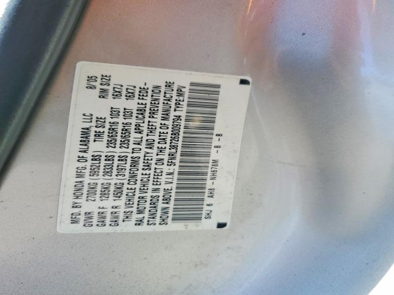 60779856 :رقم المزاد ، 5FNRL38726B009794 vin ، 2006 Honda Odyssey مزاد بيع