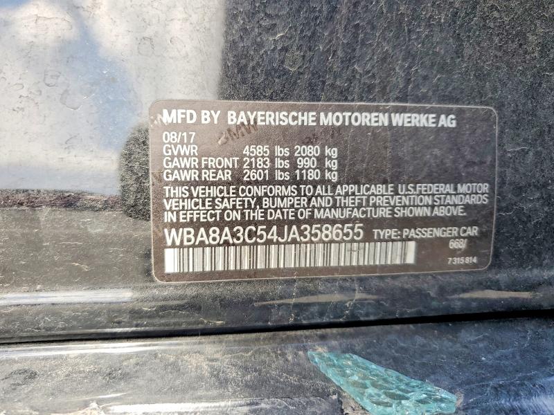Продаж на аукціоні авто 2018 Bmw 320, vin: WBA8A3C54JA358655, номер лоту: 60047246