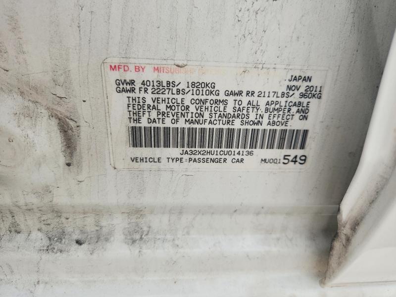 Продажа на аукционе авто 2012 Mitsubishi Lancer, vin: JA32X2HU1CU014136, номер лота: 59227976