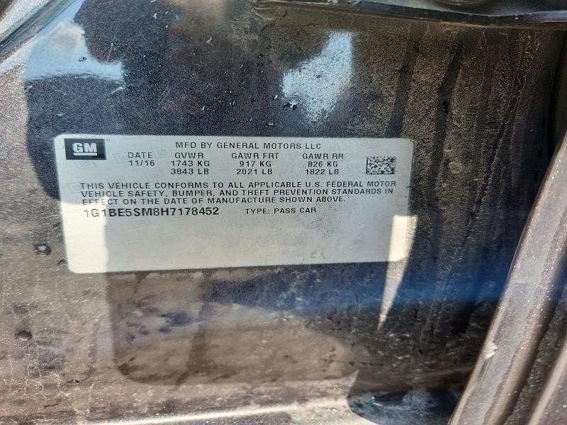 Aukcja sprzedaży 2017 Chevrolet Cruze, vin: 1G1BE5SM8H7178452, numer aukcji: 61585966