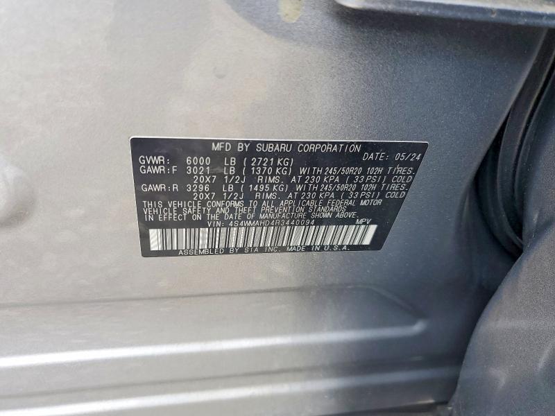 Продаж на аукціоні авто 2024 Subaru Ascent, vin: 4S4WMAHD4R3440094, номер лоту: 61866986