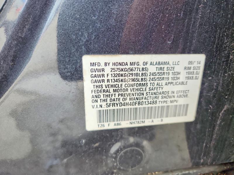 61107346 :رقم المزاد ، 5FRYD4H40FB013488 vin ، 2015 Acura Mdx مزاد بيع