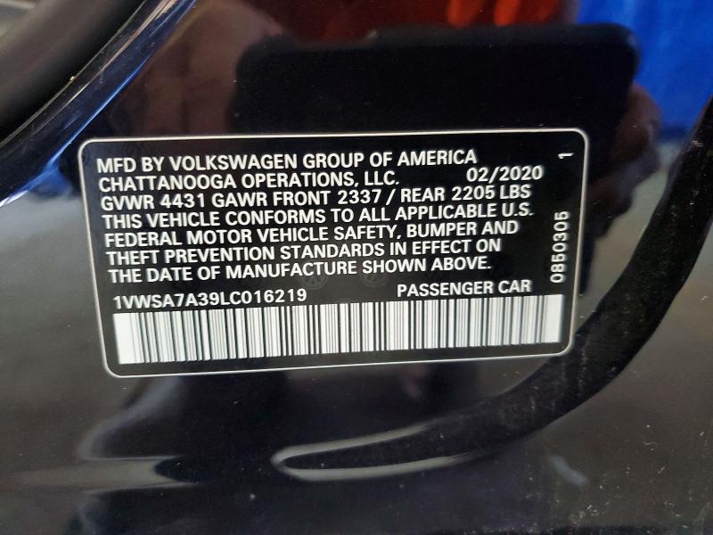 Продаж на аукціоні авто 2020 Volkswagen Passat, vin: 1VWSA7A39LC016219, номер лоту: 63188356