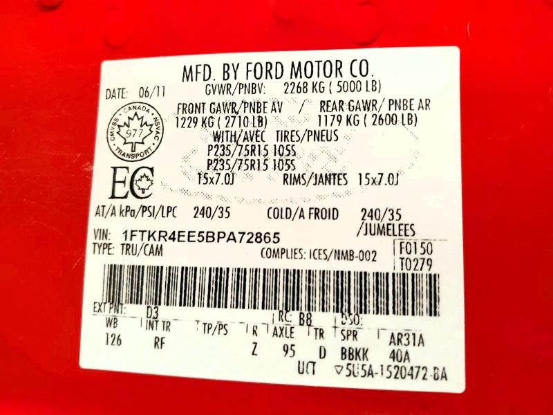 2011 Ford Ranger მანქანა იყიდება აუქციონზე, vin: 1FTKR4EE5BPA72865, აუქციონის ნომერი: 61384426