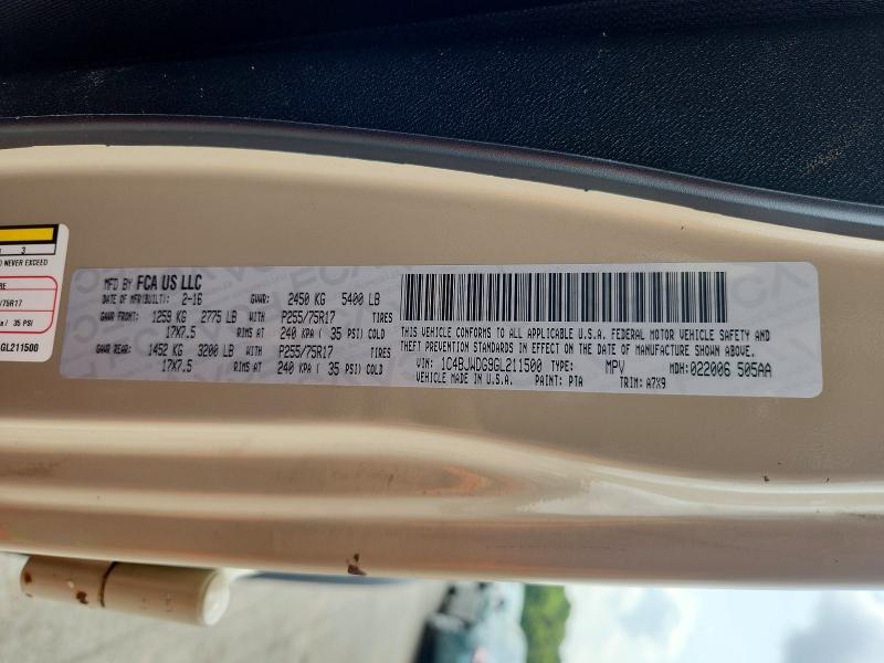 62705676 :رقم المزاد ، 1C4BJWDG9GL211500 vin ، 2016 Jeep Wrangler Unlimited مزاد بيع