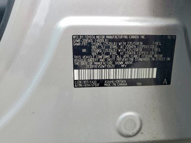 Aukcja sprzedaży 2013 Toyota Rav4, vin: 2T3DFREV5DW110620, numer aukcji: 62881026