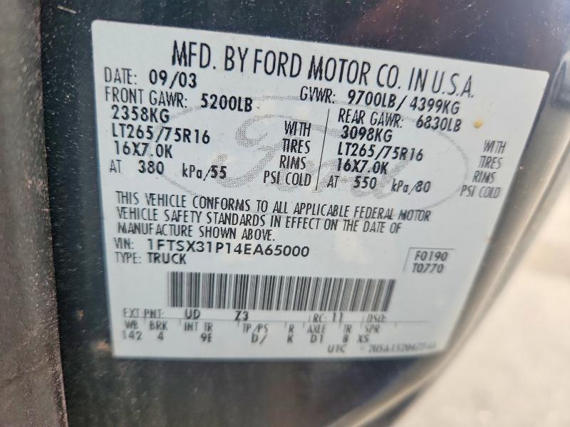 Aukcja sprzedaży 2004 Ford F350, vin: 1FTSX31P14EA65000, numer aukcji: 62848866