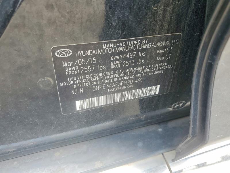 2015 Hyundai Sonata მანქანა იყიდება აუქციონზე, vin: 5NPE34AF3FH201491, აუქციონის ნომერი: 61240276