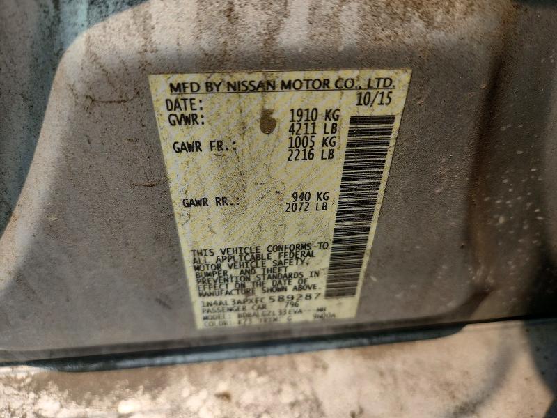 2015 Nissan Altima მანქანა იყიდება აუქციონზე, vin: 1N4AL3APXFC589287, აუქციონის ნომერი: 61215126