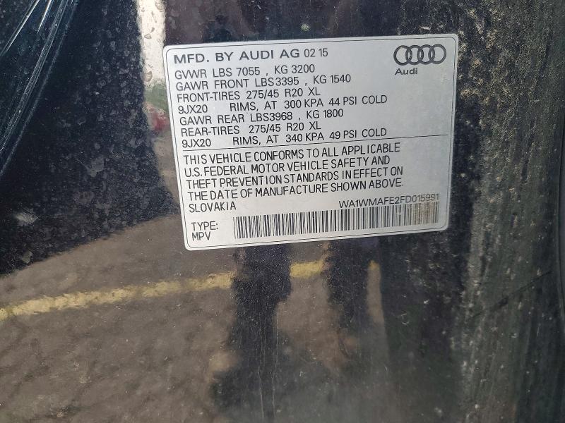 Aukcja sprzedaży 2015 Audi Q7, vin: WA1WMAFE2FD015991, numer aukcji: 60795796