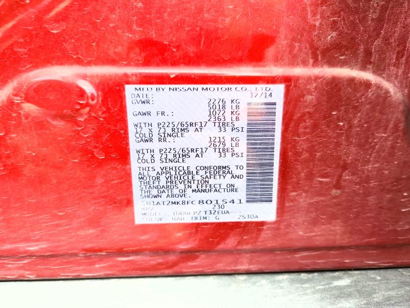 61357216 :رقم المزاد ، 5N1AT2MK8FC801541 vin ، 2015 Nissan Rogue مزاد بيع