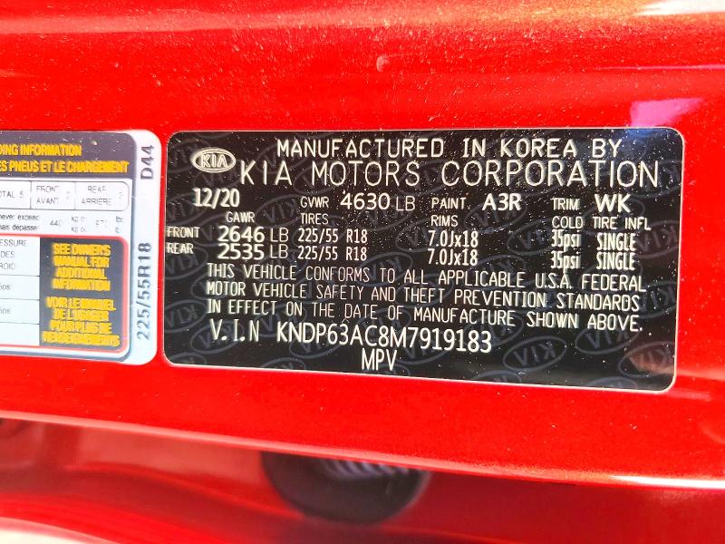Aukcja sprzedaży 2021 Kia Sportage, vin: KNDP63AC8M7919183, numer aukcji: 60990436