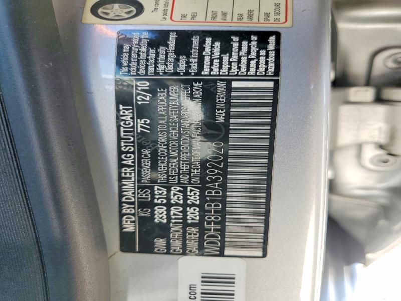 61385836 :رقم المزاد ، WDDHF8HB1BA392026 vin ، 2011 Mercedes-benz E مزاد بيع