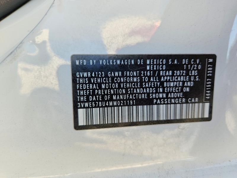 Aukcja sprzedaży 2021 Volkswagen Jetta, vin: 3VWE57BU4MM021191, numer aukcji: 59669246
