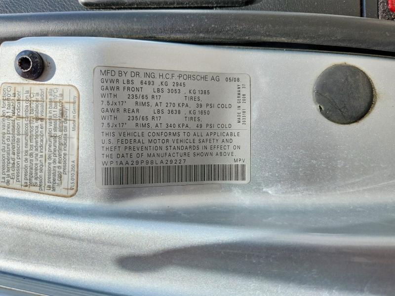 Aukcja sprzedaży 2008 Porsche Cayenne, vin: WP1AA29P98LA29227, numer aukcji: 63250816
