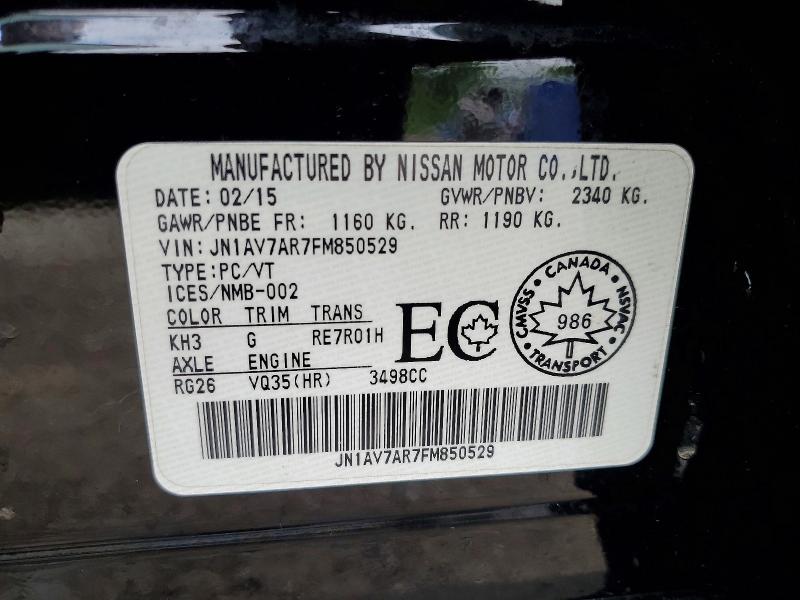 Продажа на аукционе авто 2015 Infiniti Q50 Hybrid, vin: JN1AV7AR7FM850529, номер лота: 62963176