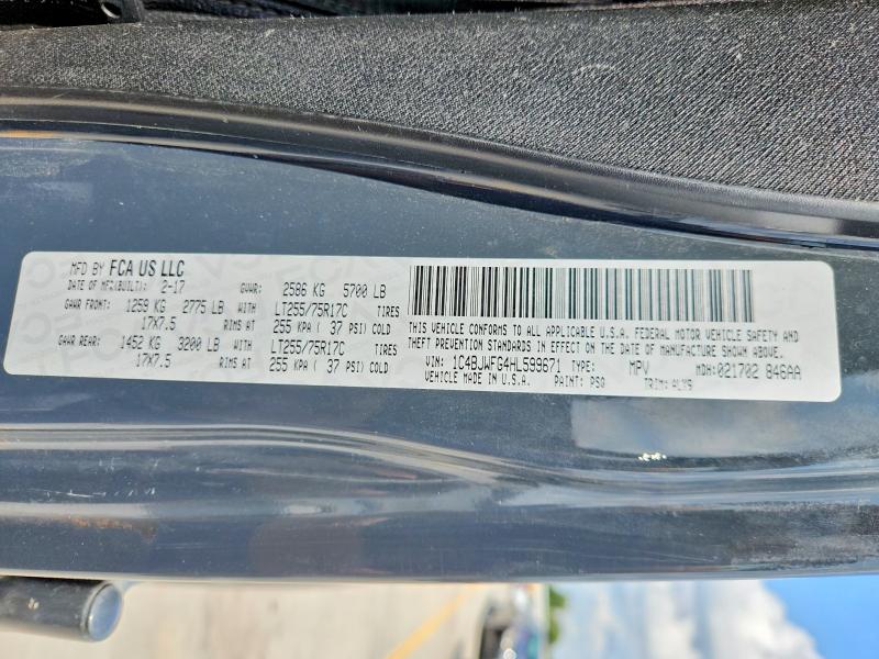 2017 Jeep Wrangler Unlimited მანქანა იყიდება აუქციონზე, vin: 1C4BJWFG4HL599671, აუქციონის ნომერი: 61841466