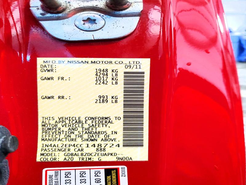 2012 Nissan Altima მანქანა იყიდება აუქციონზე, vin: 1N4AL2EP4CC148724, აუქციონის ნომერი: 60803946