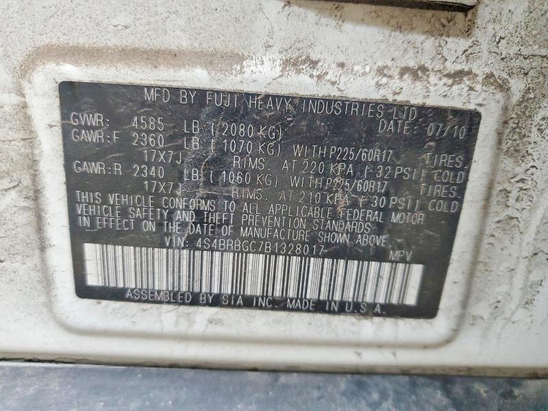 Продажа на аукционе авто 2011 Subaru Outback, vin: 4S4BRBGC7B1328017, номер лота: 60148396