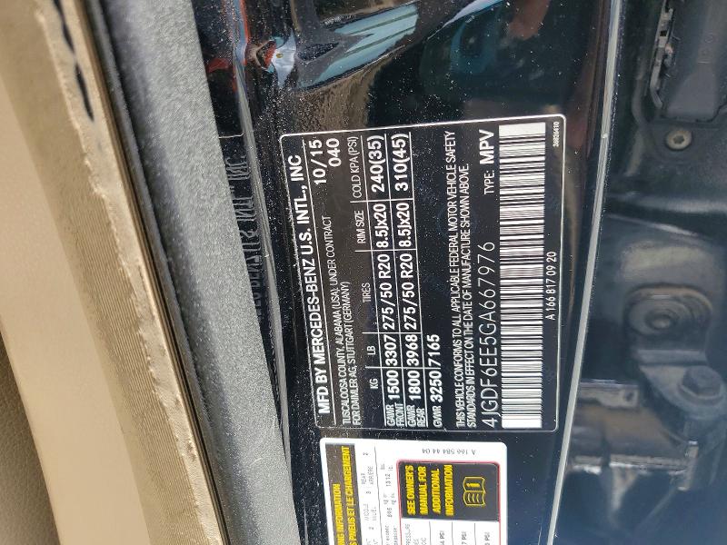 Aukcja sprzedaży 2016 Mercedes-benz Gl, vin: 4JGDF6EE5GA667976, numer aukcji: 60972216