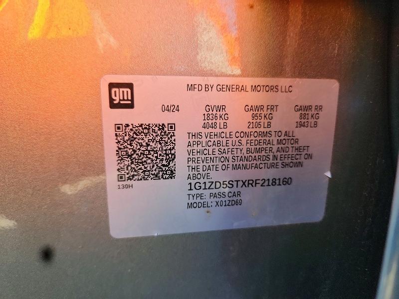 Продажа на аукционе авто 2024 Chevrolet Malibu, vin: 1G1ZD5STXRF218160, номер лота: 60685226