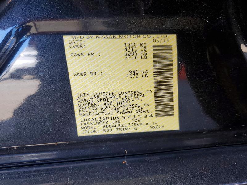 63287846 :رقم المزاد ، 1N4AL3AP3DN571134 vin ، 2013 Nissan Altima مزاد بيع