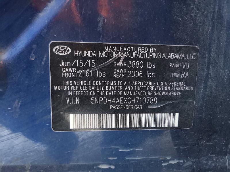 Aukcja sprzedaży 2016 Hyundai Elantra, vin: 5NPDH4AEXGH710788, numer aukcji: 60677176