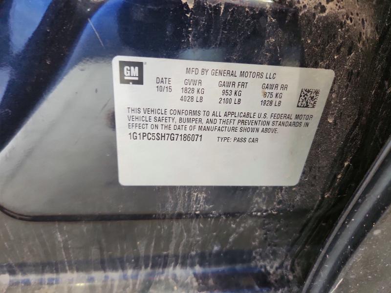 2016 Chevrolet Cruze Limited მანქანა იყიდება აუქციონზე, vin: 1G1PC5SH7G7186071, აუქციონის ნომერი: 61197186
