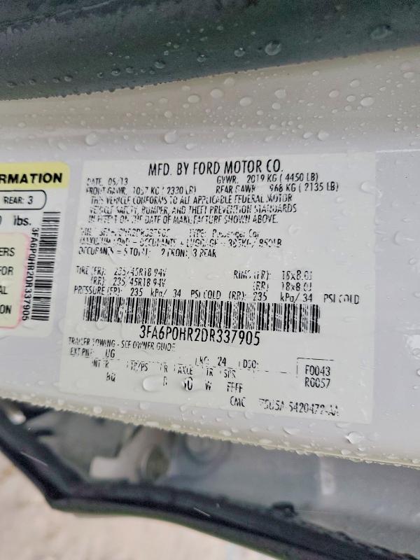 Продажа на аукционе авто 2013 Ford Fusion, vin: 3FA6P0HR2DR337905, номер лота: 63132966