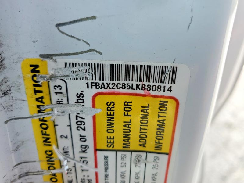 2020 Ford Transit მანქანა იყიდება აუქციონზე, vin: 1FBAX2C85LKB80814, აუქციონის ნომერი: 62509616