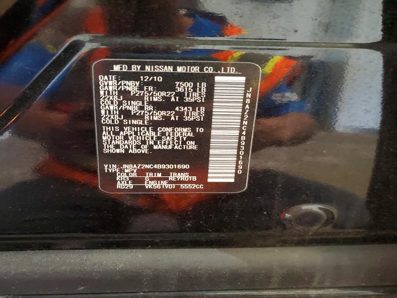Продаж на аукціоні авто 2011 Infiniti Qx56, vin: JN8AZ2NC4B9301690, номер лоту: 61590056