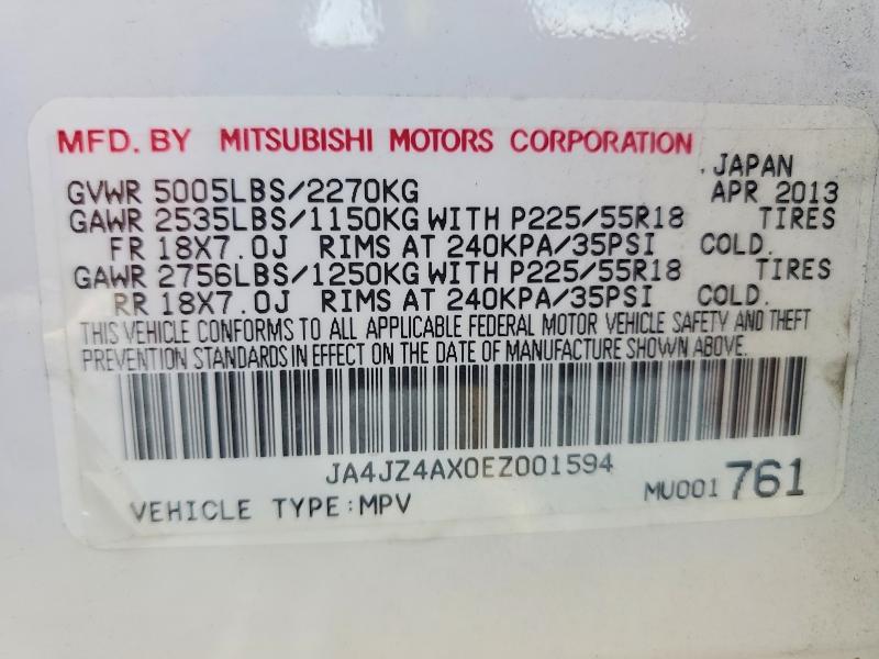 Продажа на аукционе авто 2014 Mitsubishi Outlander, vin: JA4JZ4AX0EZ001594, номер лота: 61484266