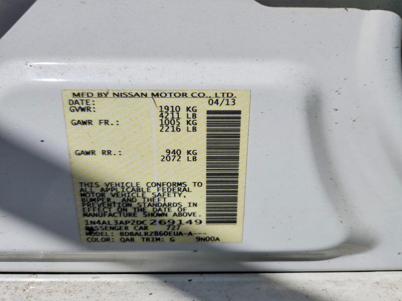 2013 Nissan Altima მანქანა იყიდება აუქციონზე, vin: 1N4AL3AP2DC269149, აუქციონის ნომერი: 74513525
