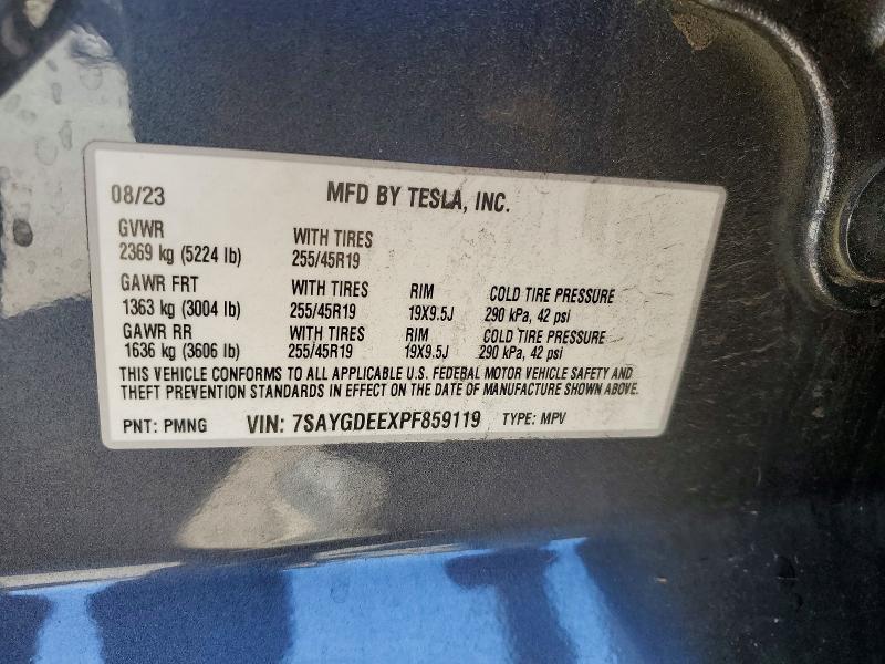 Aukcja sprzedaży 2023 Tesla Model Y, vin: 7SAYGDEEXPF859119, numer aukcji: 60879876