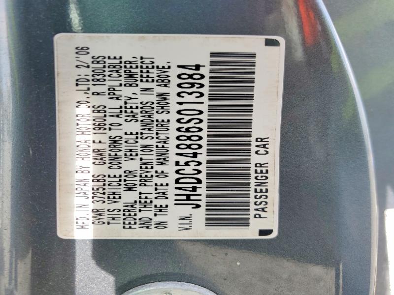 85988355 :رقم المزاد ، JH4DC54886S013984 vin ، 2006 Acura Rsx مزاد بيع