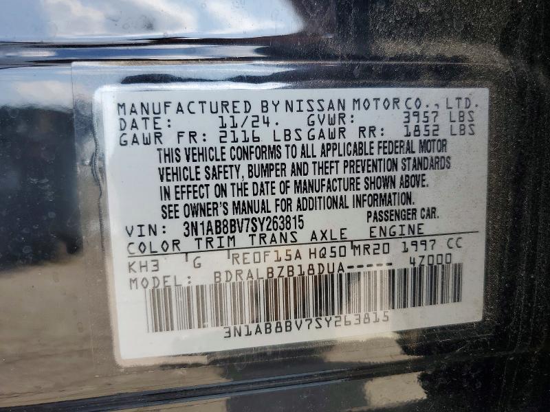 Продаж на аукціоні авто 2025 Nissan Sentra, vin: 3N1AB8BV7SY263815, номер лоту: 59728316