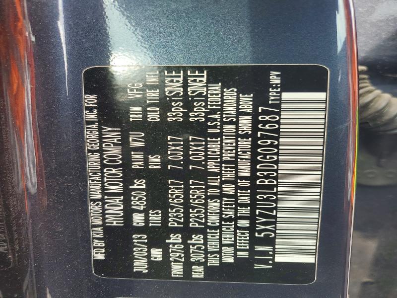 Продаж на аукціоні авто 2013 Hyundai Santa Fe Sport, vin: 5XYZU3LB3DG097687, номер лоту: 59814336