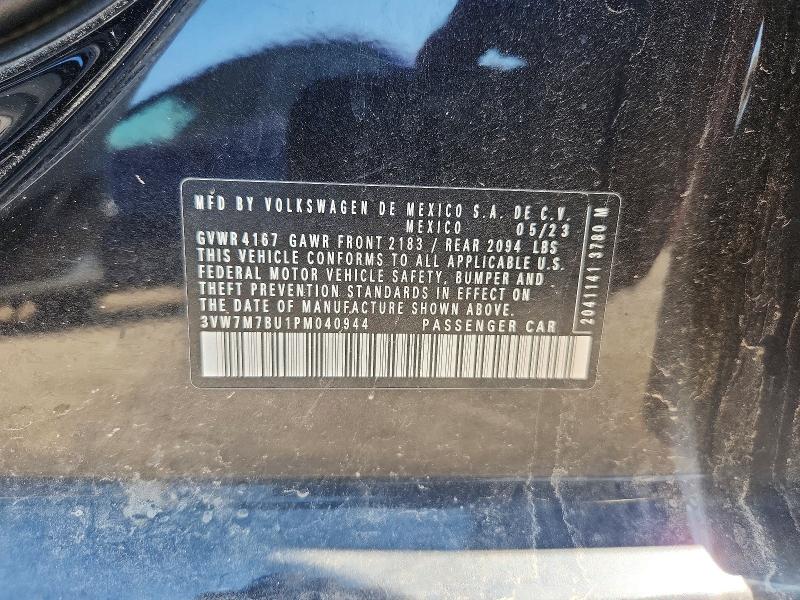 2023 Volkswagen Jetta მანქანა იყიდება აუქციონზე, vin: 3VW7M7BU1PM040944, აუქციონის ნომერი: 59154196