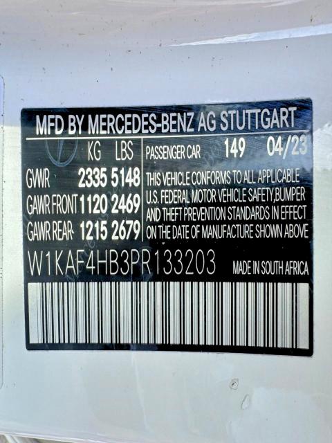 Aukcja sprzedaży 2023 Mercedes-benz C, vin: W1KAF4HB3PR133203, numer aukcji: 59920506