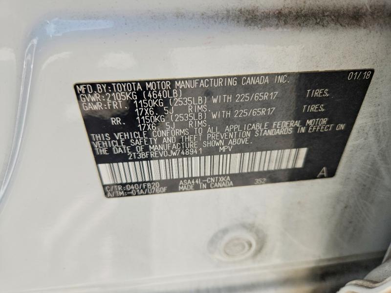 61436616 :رقم المزاد ، 2T3BFREV0JW748941 vin ، 2018 Toyota Rav4 مزاد بيع