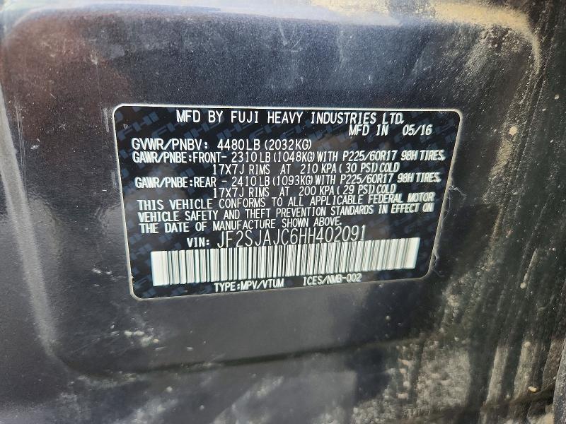 Продаж на аукціоні авто 2017 Subaru Forester, vin: JF2SJAJC6HH402091, номер лоту: 63149496