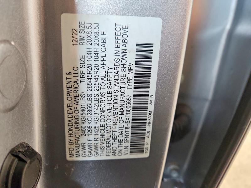 Продаж на аукціоні авто 2023 Honda Passport, vin: 5FNYF8H5XPB006657, номер лоту: 58803386