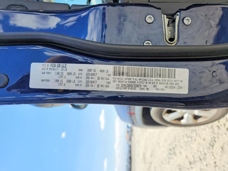 60838346 :رقم المزاد ، 3C4NJDBB3KT628679 vin ، 2019 Jeep Compass مزاد بيع