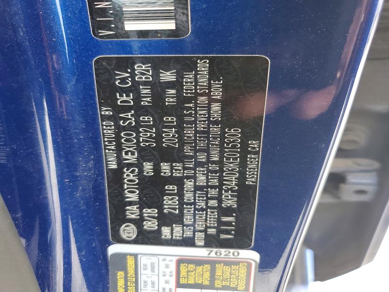 2019 Kia Forte მანქანა იყიდება აუქციონზე, vin: 3KPF34AD3KE015306, აუქციონის ნომერი: 60843456