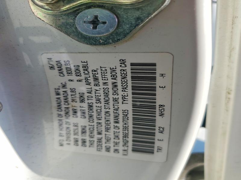 Aukcja sprzedaży 2014 Honda Civic, vin: 2HGFB6E59EH703435, numer aukcji: 59383296