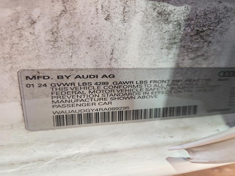 Продажа на аукционе авто 2024 Audi A3, vin: WAUAUDGY4RA089295, номер лота: 62388996
